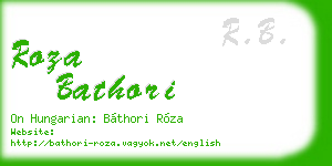 roza bathori business card